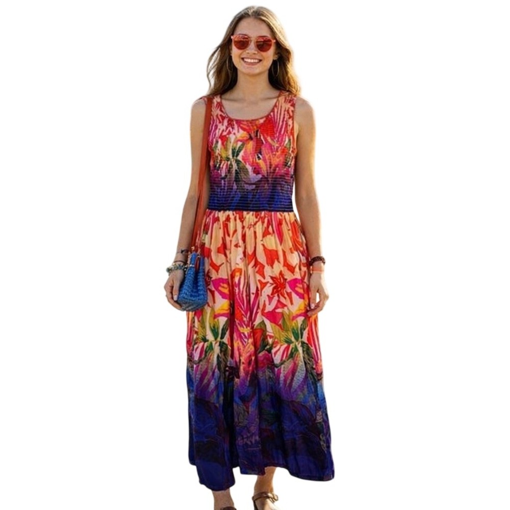 The Vermont Country Store Jumper Dress S Burnout Floral Boho‎ Cottage Festival